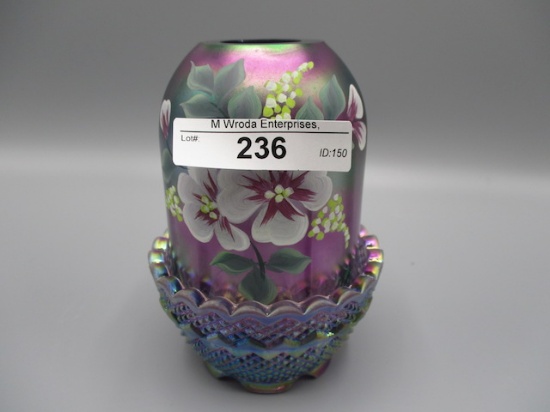 Fenton HP Purple Irid. Fairy Lamp