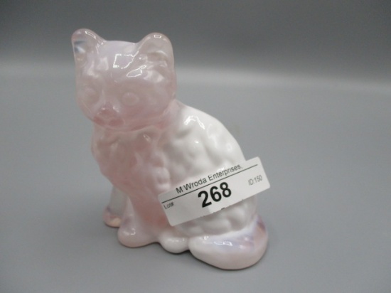 Fenton Pink Slag Sitting Cat