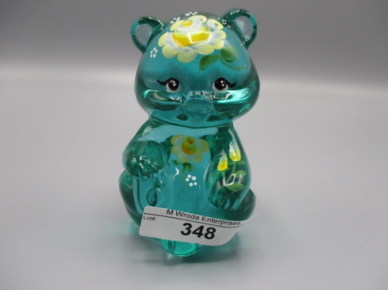 Fenton HP Green Sitting Bear by Waters