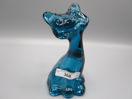 Fenton Colonial Blue Happy Kitty