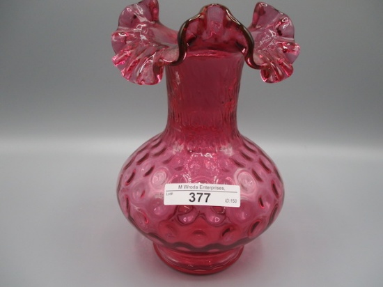 Fenton 7" Cranberry Dot Vase
