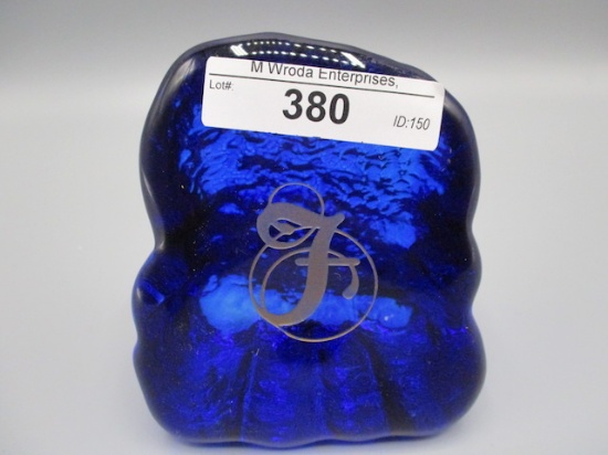 Fenton Blue Rock Paperweight