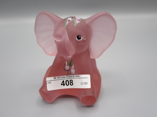 Fenton Pink  Sitting Elephant