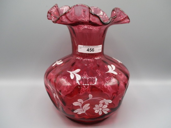Fenton 8" Cranberry HP Vase