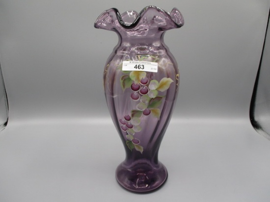 Fenton  11" HP Purple Vase