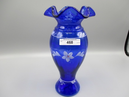 Fenton 9" HP Blue Vase