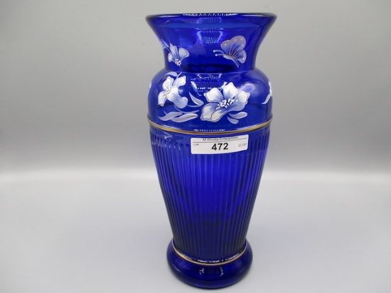 Fenton 9.5" HP Blue Vase