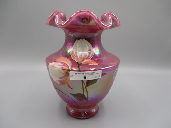 7" Irid. HP Vase - Cutshaw - George Fenton