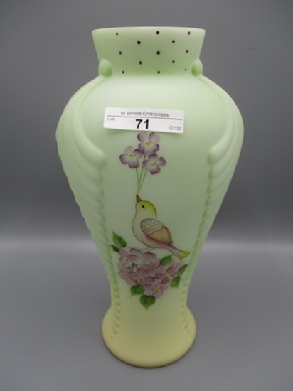Fenton 10.5" HP Feather Vase - Barley 2016 NFGS