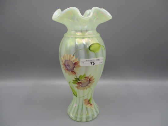 Fenton 8.5" HP Topaz Opal Vase