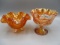 2 pcs marigold carnival glass as shown
