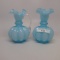 Fenton blue melon rib vase / ewer