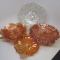 4 pcs marigold carnival glass as shown