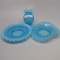 3 pcs Fenton blue opal hobnail as shown