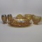 Fenton breakfast table set as shown Amber irid