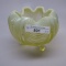 Fenton vaseline opal drapery rosebowl