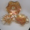 3 pcs marigold carnival glass as shown