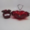 2 pcs Fenton red hobnail as shown