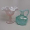 Fenton cactus compote and cruet( NS)