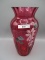 Fenton cranberry Wisteria vase