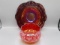 Red carnival custard bowl w/ underplate