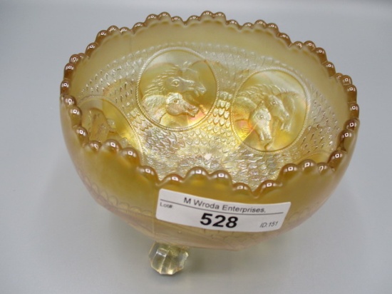 Fenton mari. Horse Medallion rose bowl