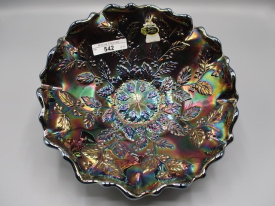 Fenton Carnival Holly ruffled bowl