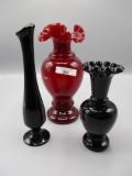 3 Fenton vases as shown