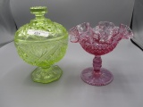 Fenton covered candy & compote