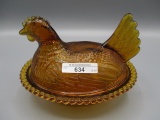 Hen on nest & covered compote( LAcy dewdrop)