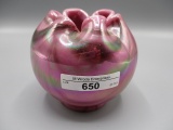 Fenton plum swirl opal irid rosebowl ( odd colors) Buyer needs to check col