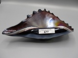 Art Glass Shell bowl- Cool! irid slag