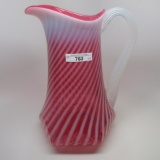 Fenton cranberry opal stripe water pitcher