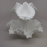 Fenton milk glass hobnmail epergne