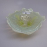Jefferson glass vaseline opal ft'd bowl