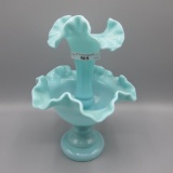 Fenton single lily epergne- turquoise