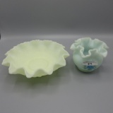 Fenton HP rosebowl and custard Persian MEdallion bowl