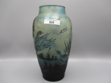 art glass vase w/ flying geese Contemporary Galle'