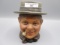 Black Americana soft paste humidor Man w/ hat smoking pipe