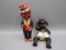 Black Americana Celluloid doll Man w/ top hat and doll w diaper