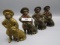 4 cast iron Buster Brown figures 5.5