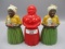 Black Americana F&F Toy Co. Dayton Ohio Mammy Sugar Shaker and 2 larger sal