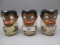 Black Americana 3 bisque creamers of googley eye boys/ 4