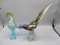 2 Murano figural birds