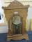 Keywind Oak gingerbread clock w griffin carvings Gilroy clcok company