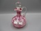 Consolidated Criss Cross cranberry  opal cruet