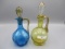 2 Art Glass Cruets with blown stoppers,