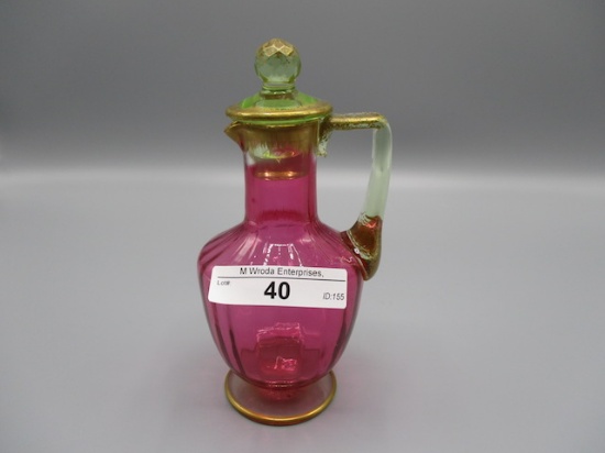 Moser cranberry/ gold cruet