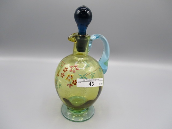 Moser enameled cruet w/ jewels