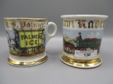 2 Advertising shaving mugs as shown